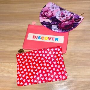IPSY Small Cosmetic Bag Lot - Pretty in Pink Times 3 NWOT